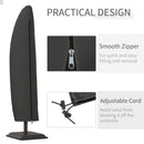 Outsunny Parasol Cover, Patio Cantilever Cover, Banana Umbrella Cover Black