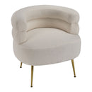 Livingandhome Curved Upholstered Single Sofa Accent Chair