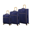 IT Luggage Plentitude II EVA Lightweight Suitcase - Cabin, Medium & Large Soft Shell Luggage - Navy & Gold