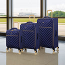 IT Luggage Plentitude II EVA Lightweight Suitcase - Cabin, Medium & Large Soft Shell Luggage - Navy & Gold