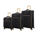 IT Luggage Plentitude II EVA Lightweight Suitcase - Cabin, Medium & Large Soft Shell Luggage - Black & Gold