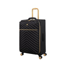 IT Luggage Plentitude II EVA Lightweight Suitcase - Cabin, Medium & Large Soft Shell Luggage - Black & Gold