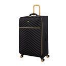 IT Luggage Plentitude II EVA Lightweight Suitcase - Cabin, Medium & Large Soft Shell Luggage - Black & Gold