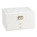 Sheonly PU Leather Jewellery Box with Mechanism Key Lock