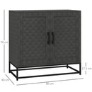 HOMCOM Modern Storage Cupboard with Adjustable Shelf and 2 Doors