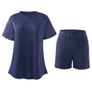 Short Sleeve Loungewear Set Navy Blue