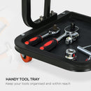 HOMCOM Workshop Stool, Rolling Mechanic Stool with 360 Degree Swivel, Red