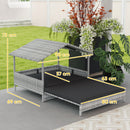 PawHut Extendable Rattan Dog House w/ Water-Resistant Roof - Charcoal Grey