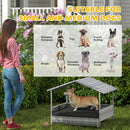 PawHut Extendable Rattan Dog House w/ Water-Resistant Roof - Charcoal Grey