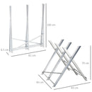 DURHAND Saw Horse Steel Support Heavy Duty Foldable Design Sawtooth, Silver