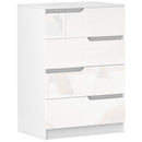 HOMCOM 4 Drawer Chest of Drawers for Bedroom, 60 x 40 x 85cm, White