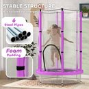 AIYAPLAY 4.6FT Kids Trampoline with Safety Enclosure Net