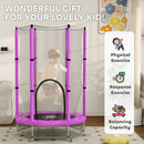 AIYAPLAY 4.6FT Kids Trampoline with Safety Enclosure Net