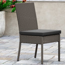 Outsunny Rattan Garden Chairs with Cushion, Wicker Dining Chairs, Grey