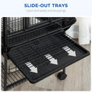 PawHut Steel Bird Cage,Large Budgie Cage For Cockatiels And Parakeets