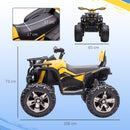 HOMCOM 12V Quad Bike ATV with LED Lights, Music, for Boys Girls, Yellow