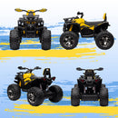 HOMCOM 12V Quad Bike ATV with LED Lights, Music, for Boys Girls, Yellow