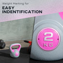 SPORTNOW 2kg Kettle Bell with Handle for Home Gym, Pink and Grey