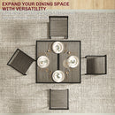 HOMCOM 3 Piece Dining Table Set with Metal Frame Grey Wood-Effect