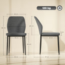 HOMCOM Set of 2 Dining Chairs with Curved Back Padded Seat for Kitchen