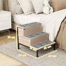 PawHut Dog Stairs With Storage, Dog Steps For Older Cats & Small Dogs, Oak