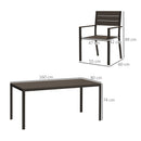 Outsunny 7 Piece Garden Furniture Set with Table and 6 Stackable Chairs