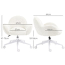 HOMCOM Fluffy Leisure Chair Office Chair with Backrest Wheels Cream White