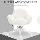 HOMCOM Fluffy Leisure Chair Office Chair with Backrest Wheels Cream White