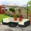Outsunny 7PC Rattan Garden Furniture Set Coffee Table Buckle Structure, Brown