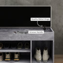 HOMCOM Sit-On Shoe Storage Unit w/ Hidden Compartment Handles