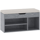 HOMCOM Sit-On Shoe Storage Unit w/ Hidden Compartment Handles