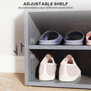 HOMCOM Sit-On Shoe Storage Unit w/ Hidden Compartment Handles