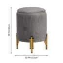 Livingandhome Modern Pleated Storage Ottoman with Metal Base