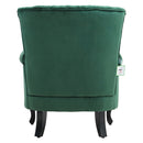 Livingandhome Velvet Channel-Tufted Armchair