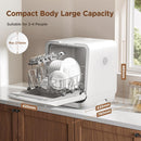 COMFEE White Countertop Dishwasher With A Visible Door