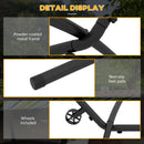 Outsunny Hammock Stand w/ Wheels, Adjustable Hammock Stand w/ Carry Bag, Black