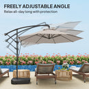 Outsunny Garden Cantilever Parasol with Cover Weighted Base Wind Strap
