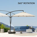 Outsunny Garden Cantilever Parasol with Cover Weighted Base Wind Strap