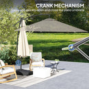 Outsunny Garden Cantilever Parasol with Cover Weighted Base Wind Strap