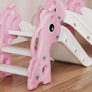 AIYAPLAY 3 in 1 Kids Slide with Climber, Basketball Hoop and Ball, Pink