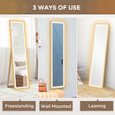 HOMCOM Dimming Full Length Mirror w/ Lights Standing Leaning Wall Mount