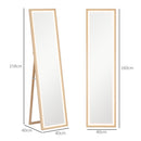 HOMCOM Dimming Full Length Mirror w/ Lights Standing Leaning Wall Mount