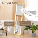 HOMCOM Dimming Full Length Mirror w/ Lights Standing Leaning Wall Mount