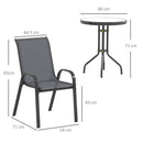Outsunny Garden Bistro Set, Small Garden Set w/ Stackable Chairs