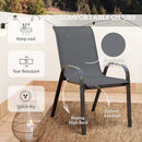 Outsunny Garden Bistro Set, Small Garden Set w/ Stackable Chairs