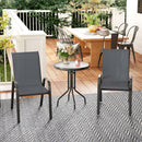 Outsunny Garden Bistro Set, Small Garden Set w/ Stackable Chairs