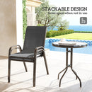 Outsunny Garden Bistro Set, Small Garden Set w/ Stackable Chairs