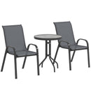 Outsunny Garden Bistro Set, Small Garden Set w/ Stackable Chairs