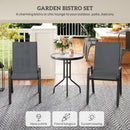 Outsunny Garden Bistro Set, Small Garden Set w/ Stackable Chairs
