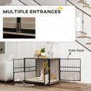 PawHut 80cm Dog Crate Furniture Dog Cage End Table Indoor w/ Doors, Cushion